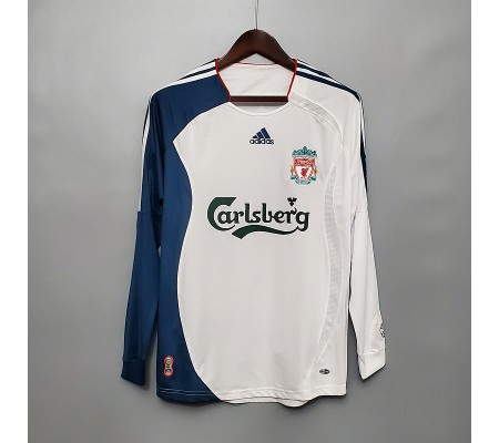 Liverpool 06/07 Away White Long Sleeve Soccer Jersey